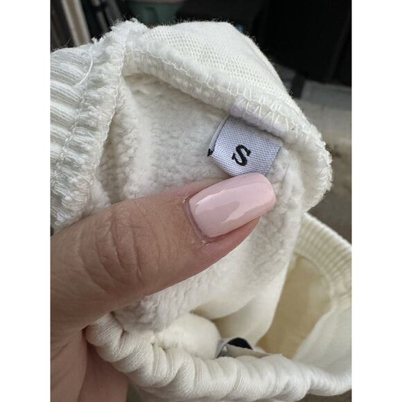 Daydreamer Records Ivory Slouchy Cotton Boyfriend Jogger Sweatpants Womens Small - Picture 8 of 11